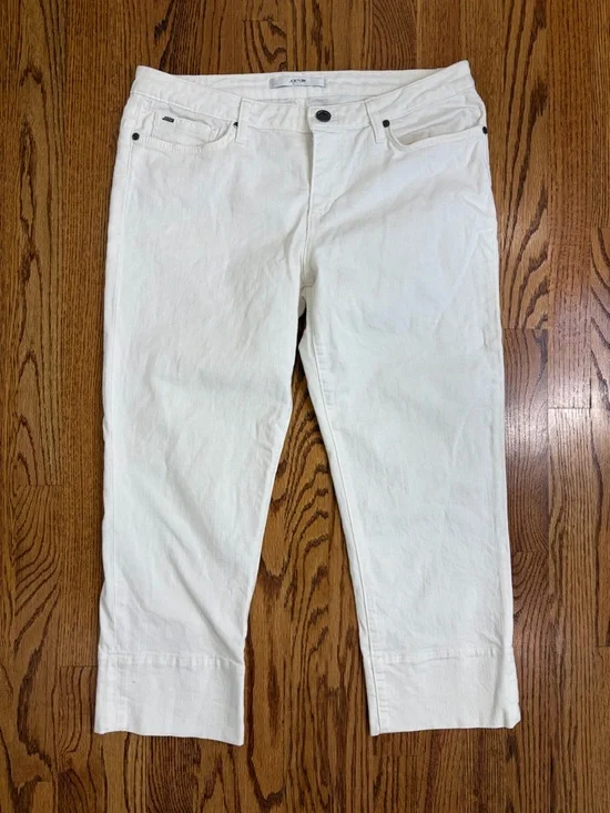 Joe's Jeans Jenny White Rolled Hem Cuffed Capri 3/4 Pant - Picture 2 of 9